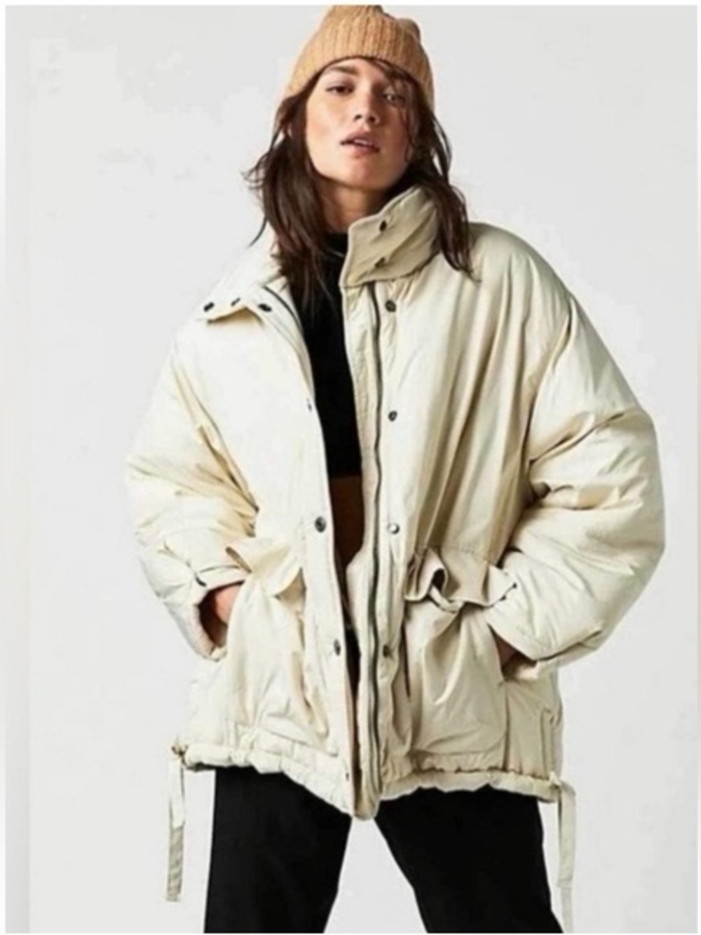 We The Free Cream Oversized Puffer Jacket